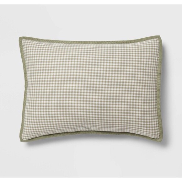 King Mini Gingham Comforter and Sham Set Moss Green - Threshold RARE - Picture 4 of 8